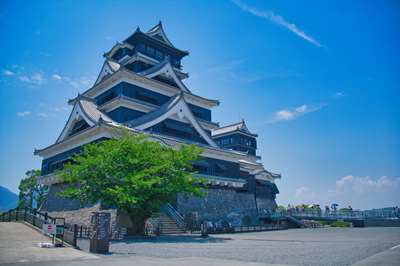 きれいな空の下で撮られた熊本城