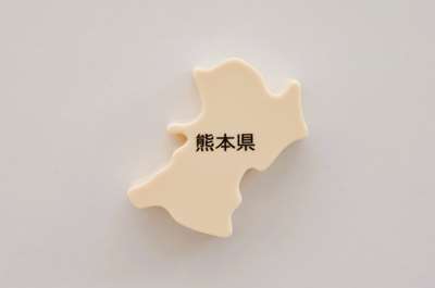 白いブロックで作られた熊本県の地形